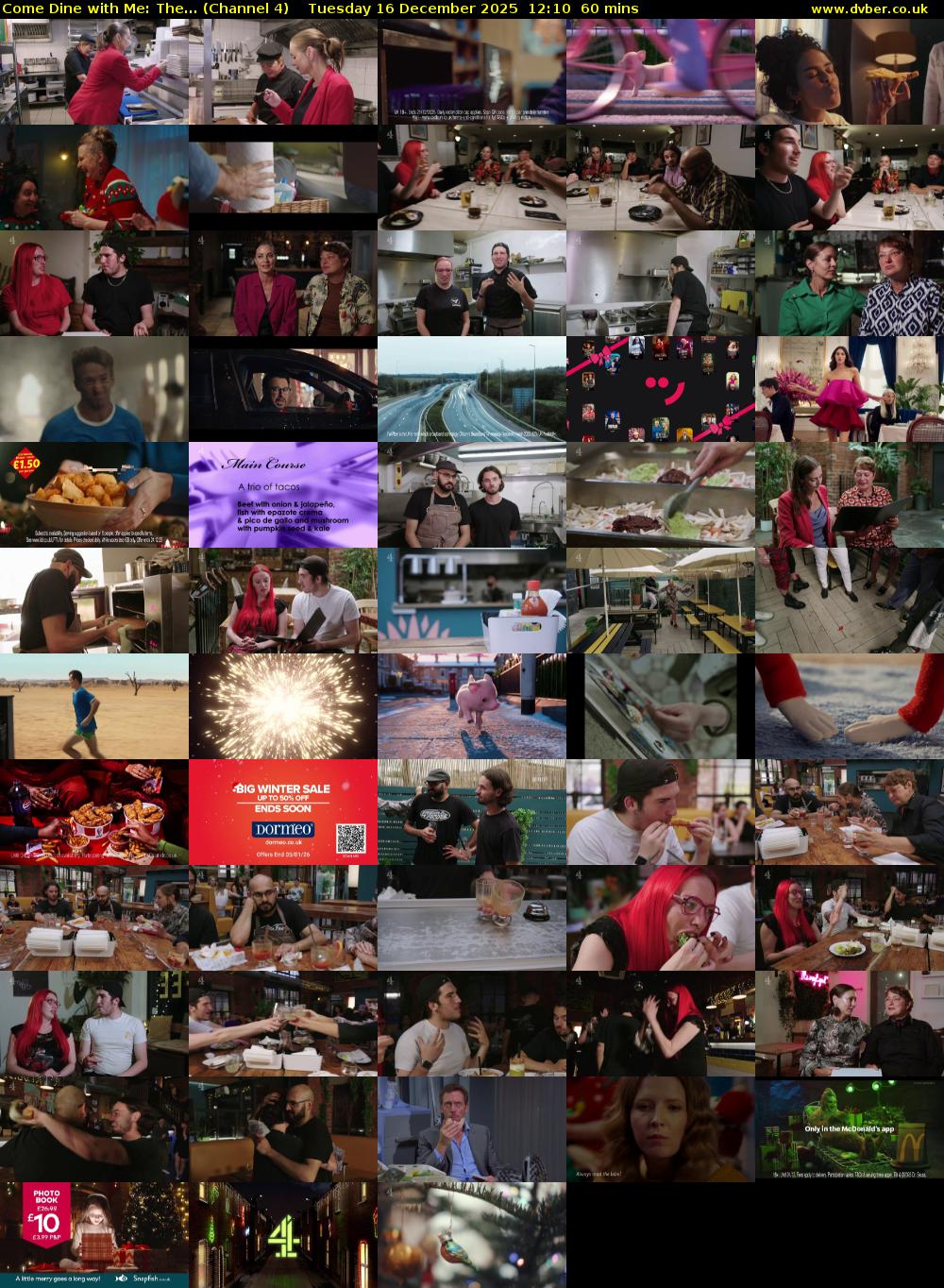Come Dine with Me: The... (Channel 4) Tuesday 16 December 2025 12:10 - 13:10
