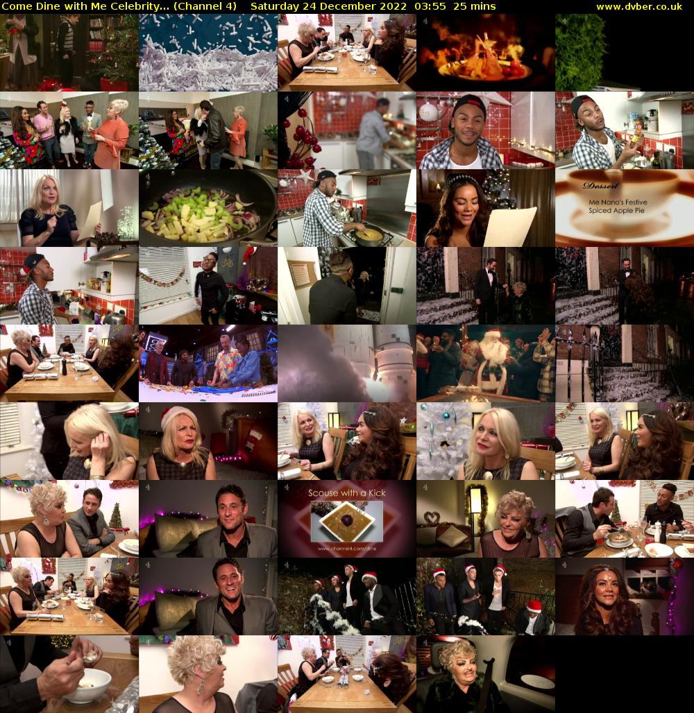 Come Dine with Me Celebrity... (Channel 4) Saturday 24 December 2022 03:55 - 04:20