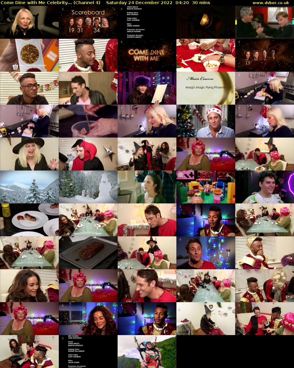 Come Dine with Me Celebrity... (Channel 4) Saturday 24 December 2022 04:20 - 04:50