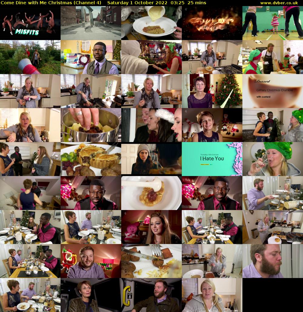 Come Dine with Me Christmas (Channel 4) Saturday 1 October 2022 03:25 - 03:50