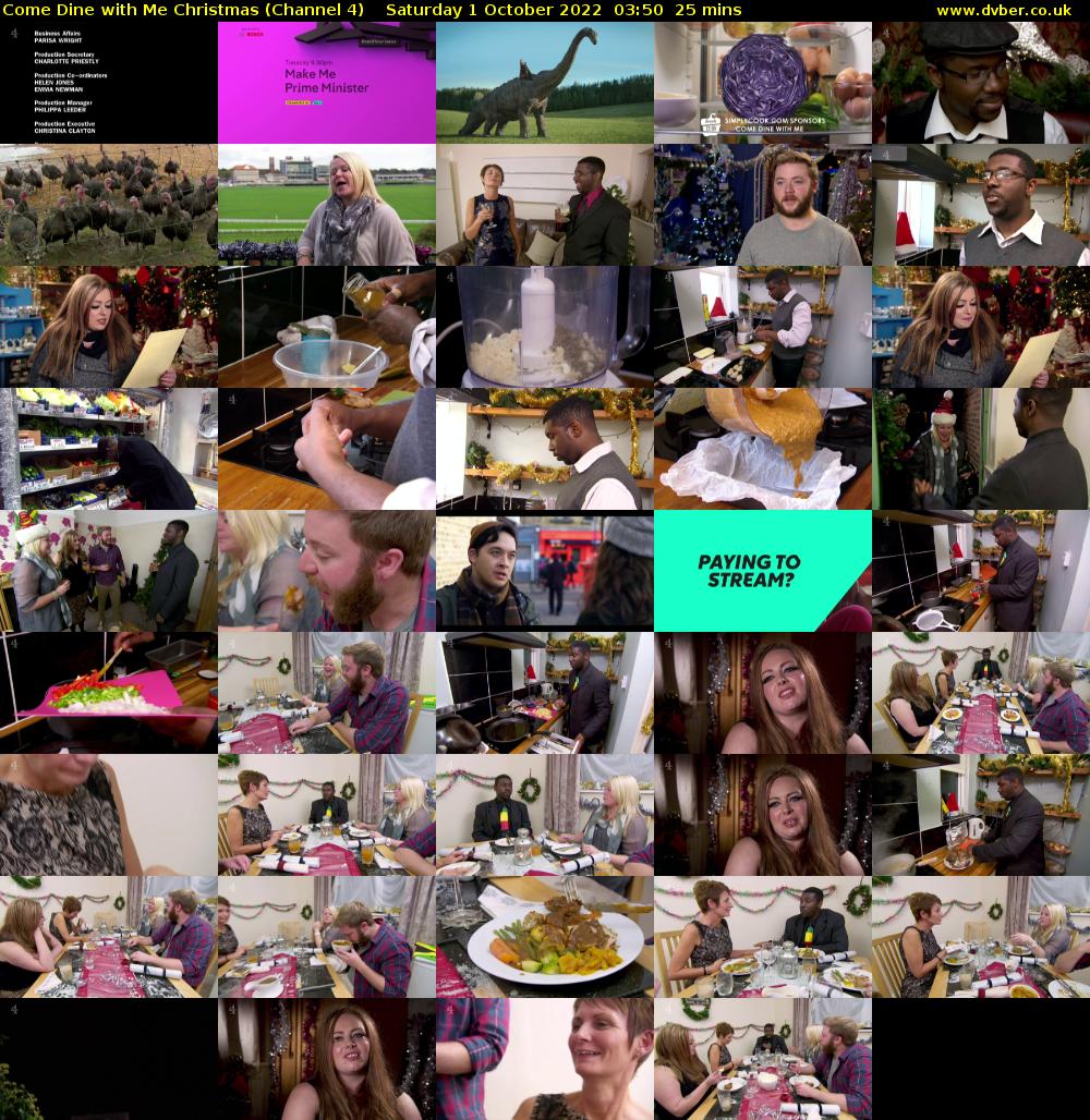 Come Dine with Me Christmas (Channel 4) Saturday 1 October 2022 03:50 - 04:15