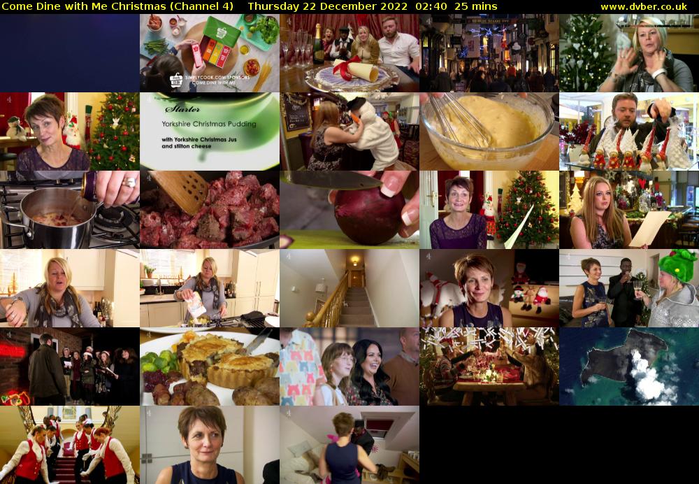 Come Dine with Me Christmas (Channel 4) Thursday 22 December 2022 02:40 - 03:05