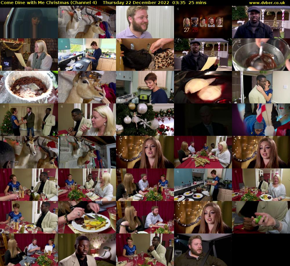 Come Dine with Me Christmas (Channel 4) Thursday 22 December 2022 03:35 - 04:00