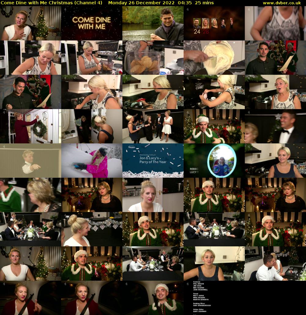 Come Dine with Me Christmas (Channel 4) Monday 26 December 2022 04:35 - 05:00