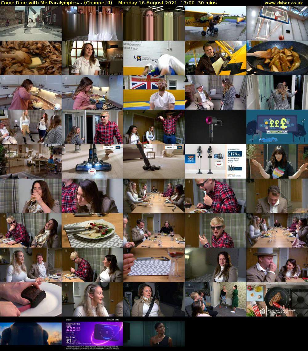 Come Dine with Me Paralympics... (Channel 4) Monday 16 August 2021 17:00 - 17:30