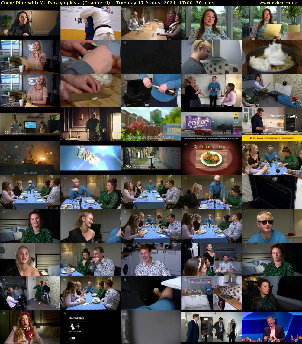 Come Dine with Me Paralympics... (Channel 4) Tuesday 17 August 2021 17:00 - 17:30
