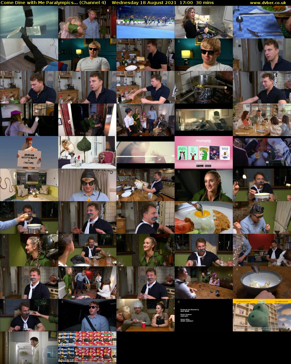 Come Dine with Me Paralympics... (Channel 4) Wednesday 18 August 2021 17:00 - 17:30