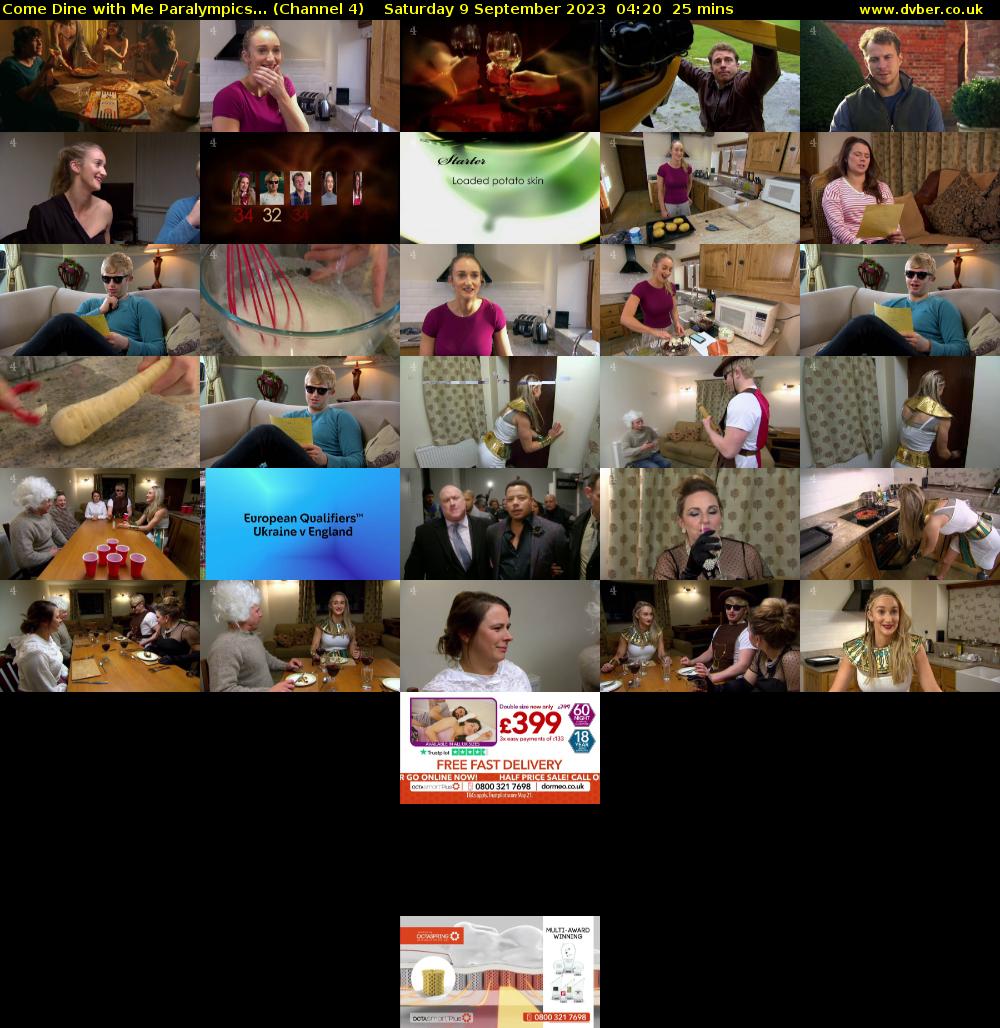 Come Dine with Me Paralympics... (Channel 4) Saturday 9 September 2023 04:20 - 04:45