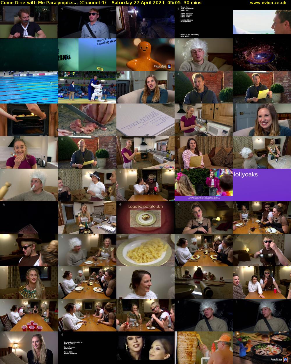 Come Dine with Me Paralympics... (Channel 4) Saturday 27 April 2024 05:05 - 05:35