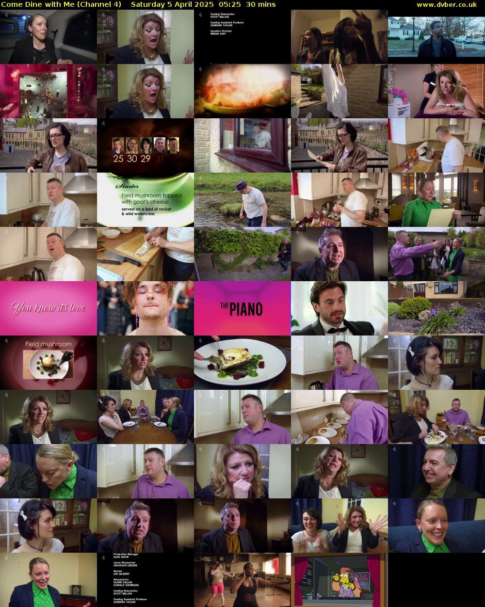 Come Dine with Me (Channel 4) Saturday 5 April 2025 05:25 - 05:55