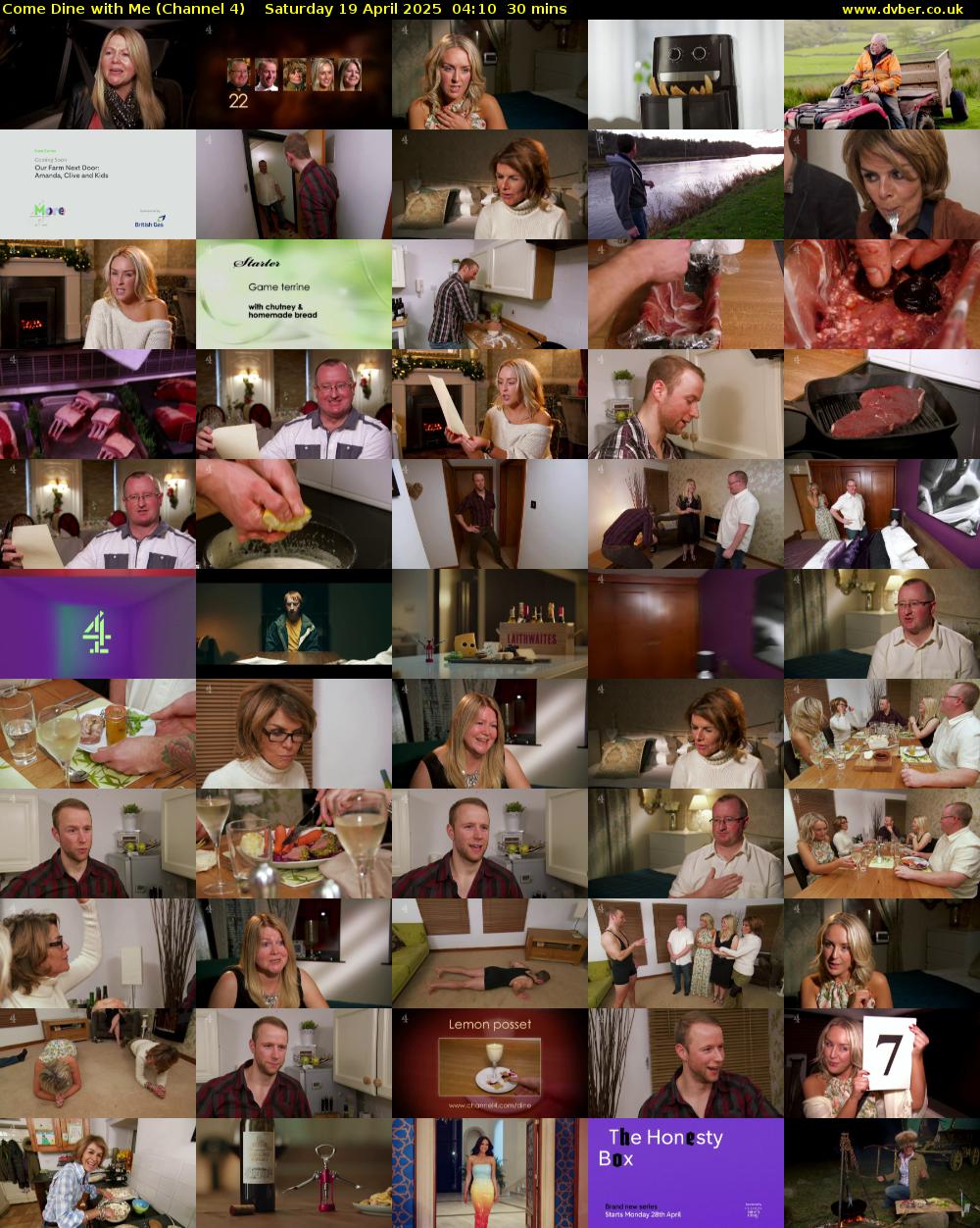 Come Dine with Me (Channel 4) Saturday 19 April 2025 04:10 - 04:40