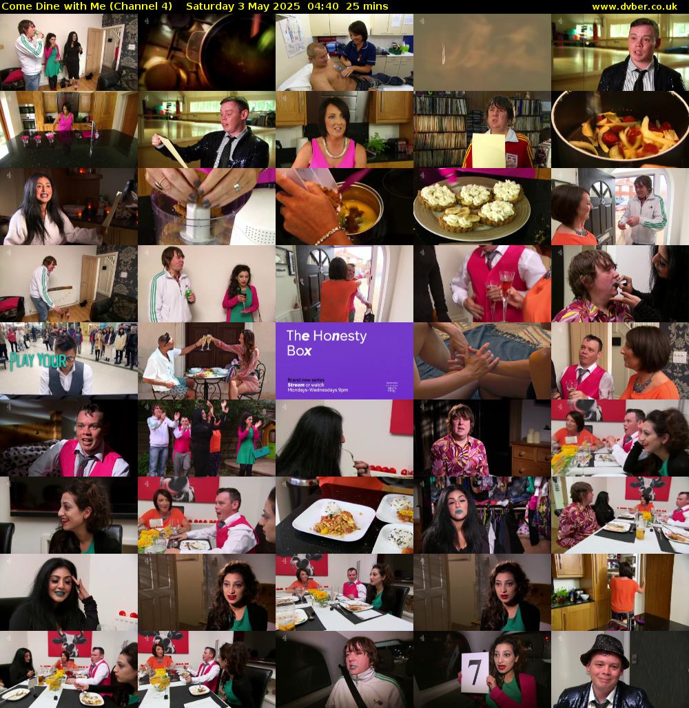 Come Dine with Me (Channel 4) Saturday 3 May 2025 04:40 - 05:05