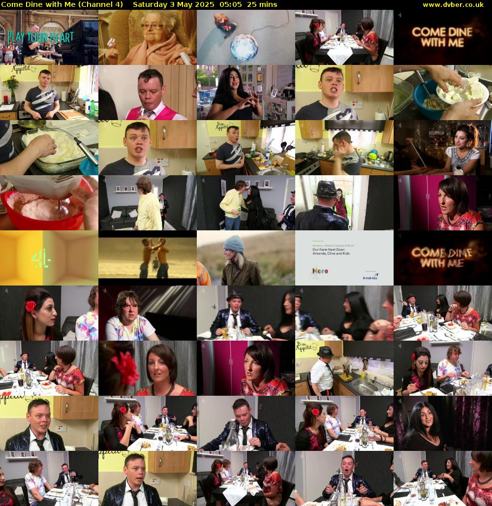 Come Dine with Me (Channel 4) Saturday 3 May 2025 05:05 - 05:30