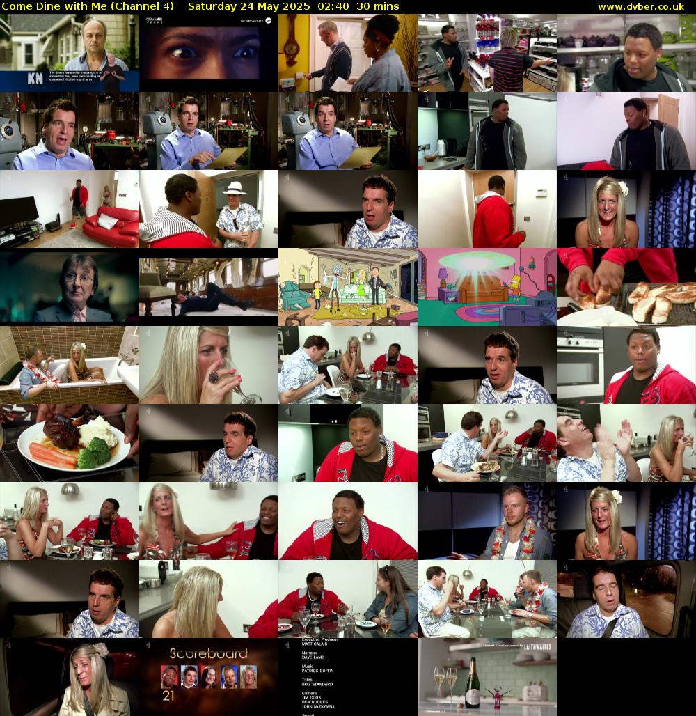 Come Dine with Me (Channel 4) Saturday 24 May 2025 02:40 - 03:10