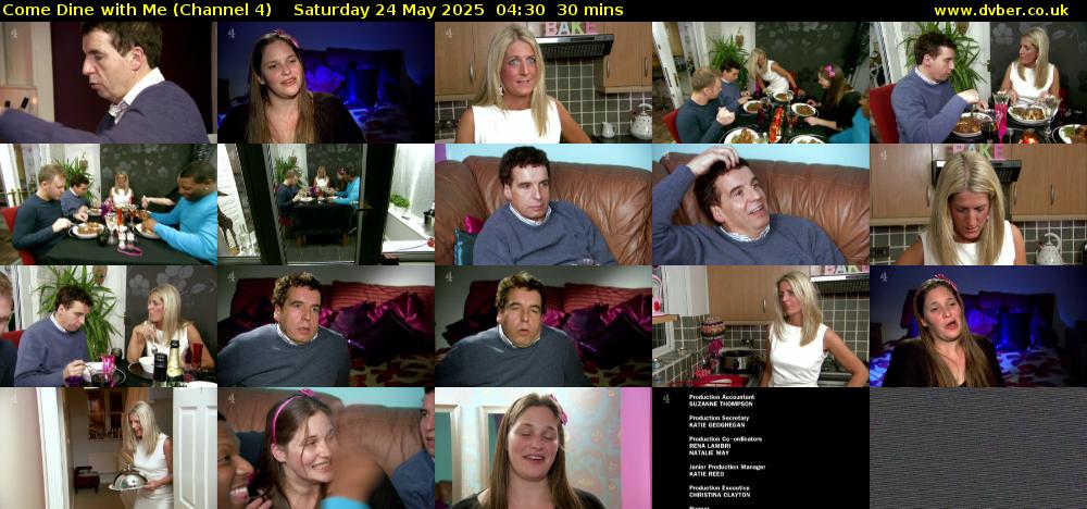 Come Dine with Me (Channel 4) Saturday 24 May 2025 04:30 - 05:00