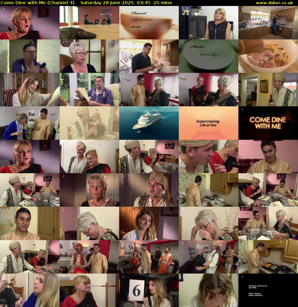 Come Dine with Me (Channel 4) Saturday 28 June 2025 03:45 - 04:10