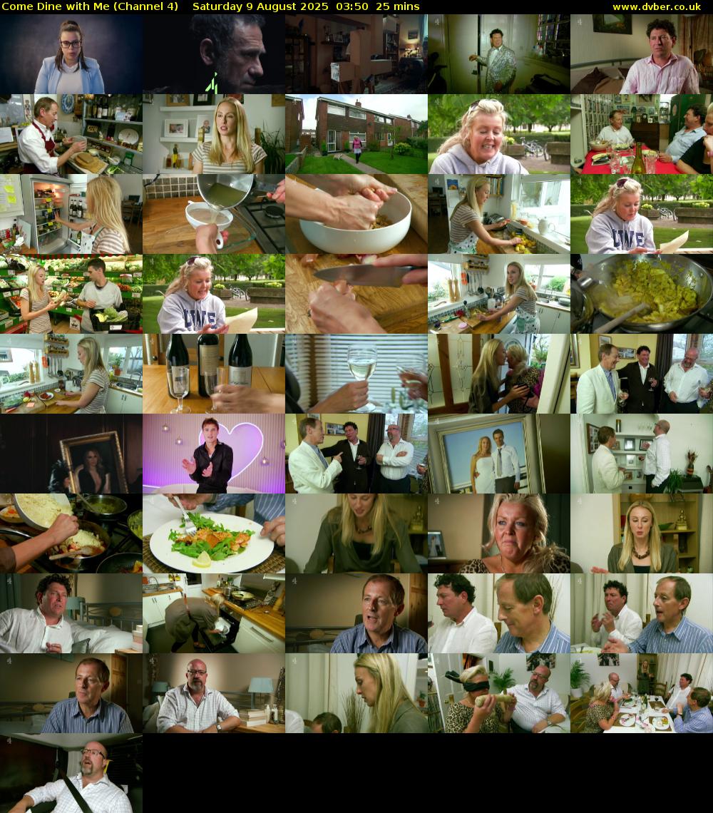 Come Dine with Me (Channel 4) Saturday 9 August 2025 03:50 - 04:15