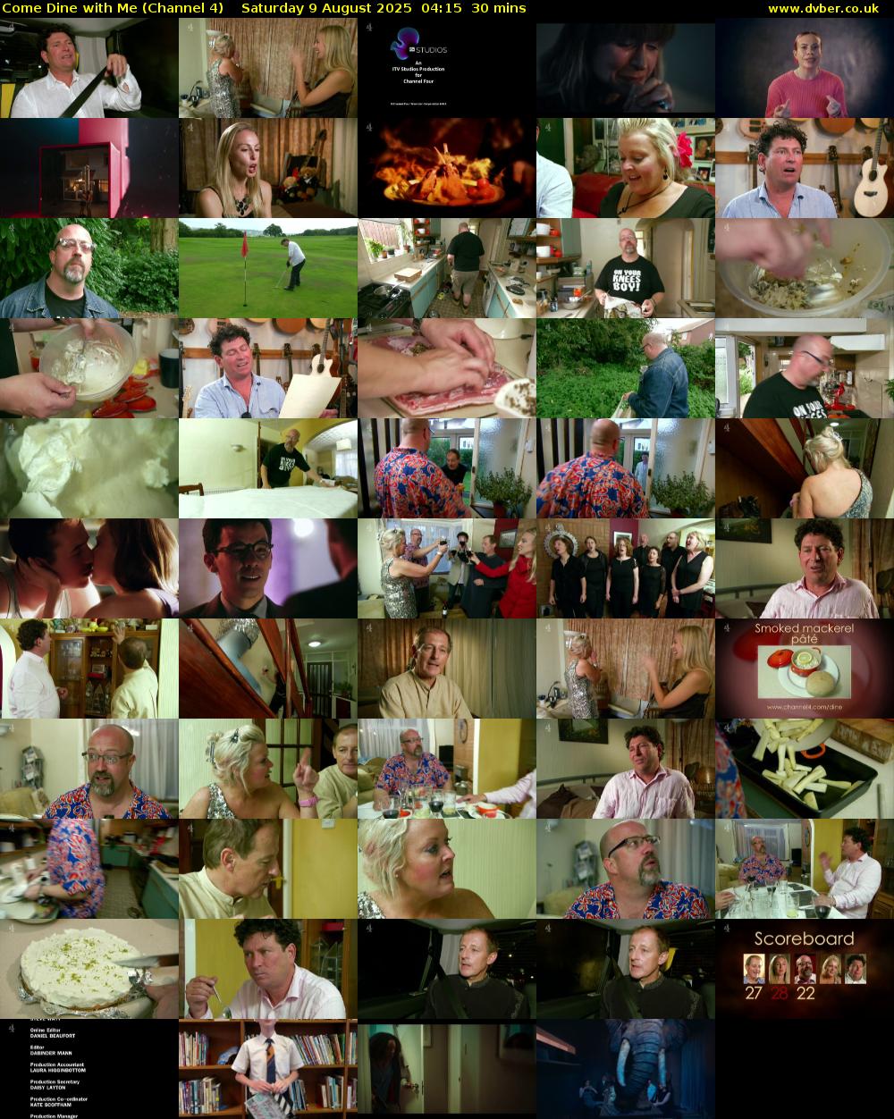 Come Dine with Me (Channel 4) Saturday 9 August 2025 04:15 - 04:45