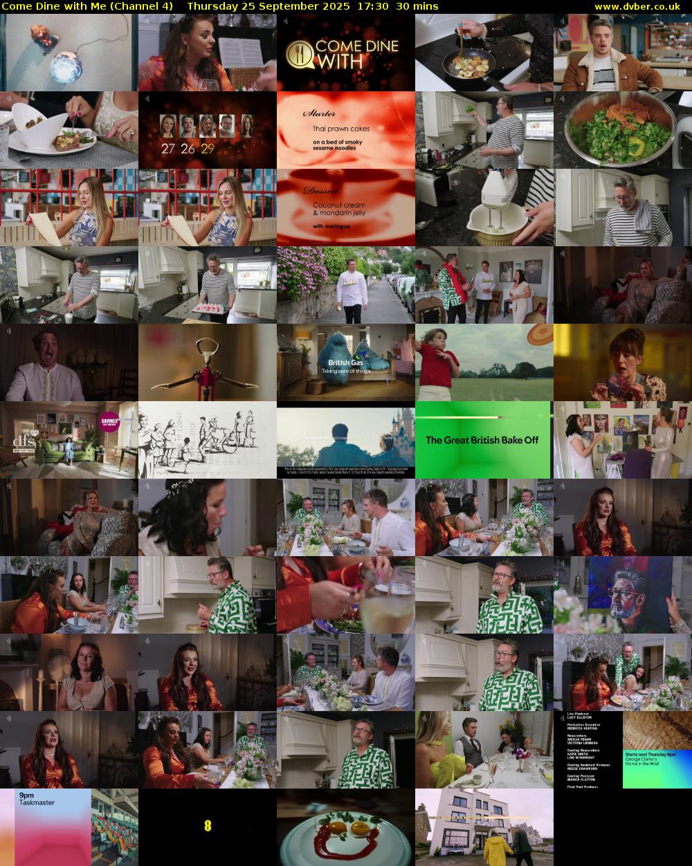 Come Dine with Me (Channel 4) Thursday 25 September 2025 17:30 - 18:00