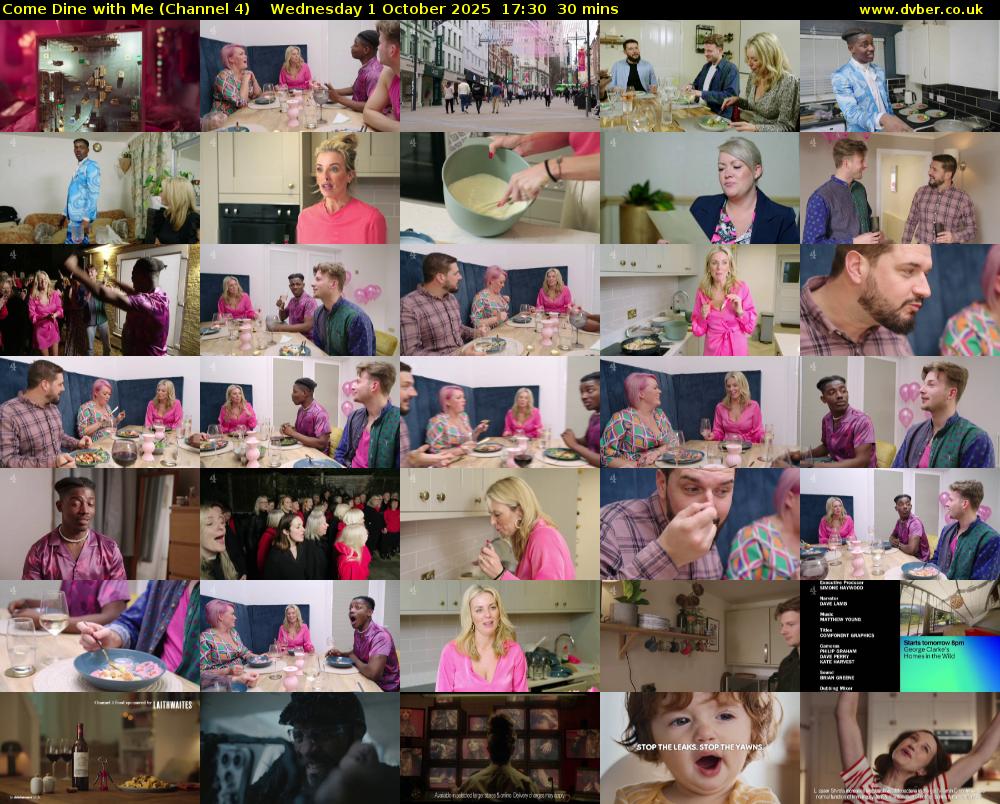 Come Dine with Me (Channel 4) Wednesday 1 October 2025 17:30 - 18:00