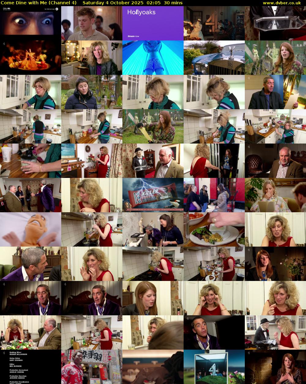 Come Dine with Me (Channel 4) Saturday 4 October 2025 02:05 - 02:35