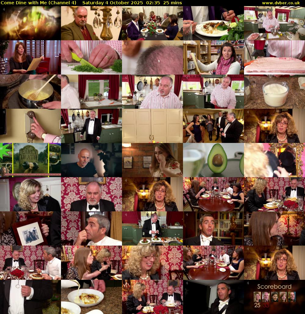 Come Dine with Me (Channel 4) Saturday 4 October 2025 02:35 - 03:00
