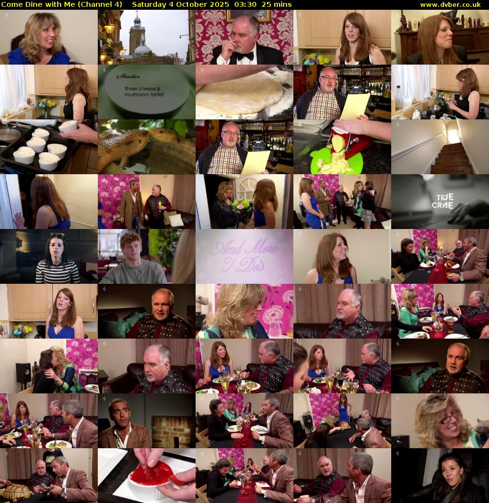 Come Dine with Me (Channel 4) Saturday 4 October 2025 03:30 - 03:55