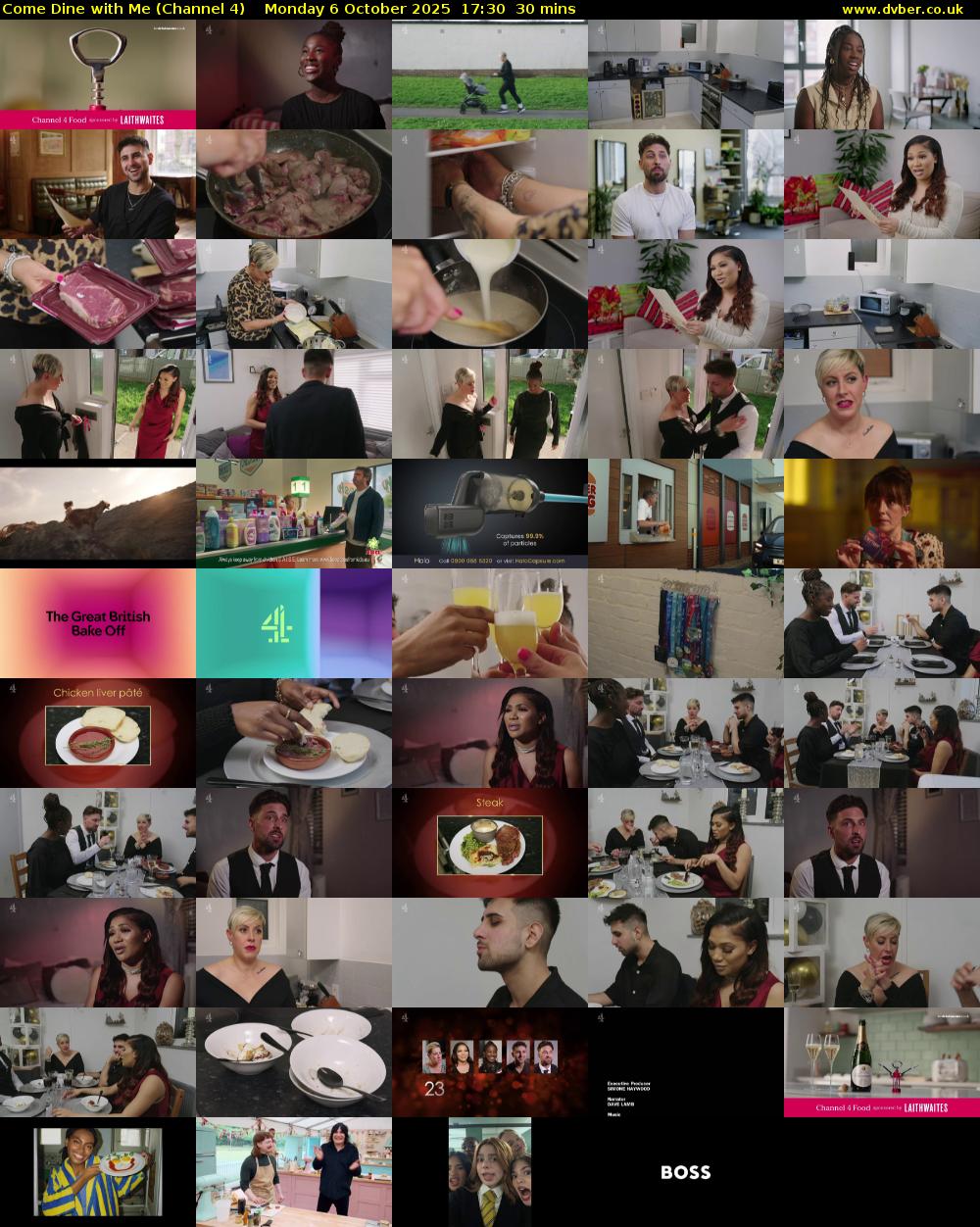 Come Dine with Me (Channel 4) Monday 6 October 2025 17:30 - 18:00