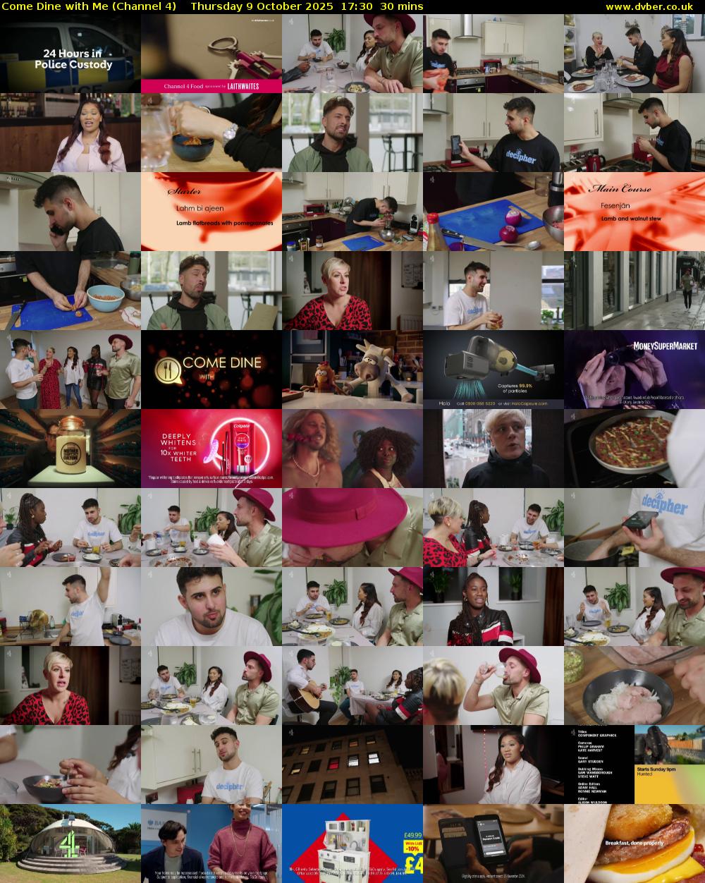 Come Dine with Me (Channel 4) Thursday 9 October 2025 17:30 - 18:00