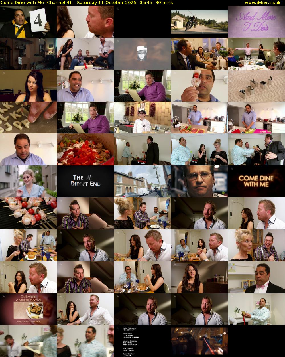 Come Dine with Me (Channel 4) Saturday 11 October 2025 05:45 - 06:15