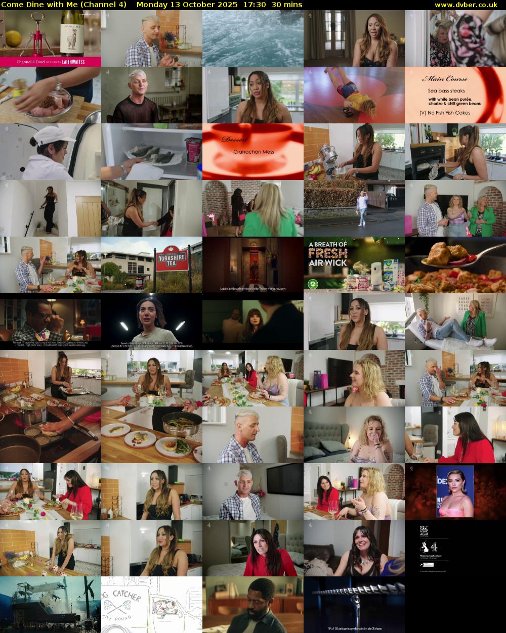 Come Dine with Me (Channel 4) Monday 13 October 2025 17:30 - 18:00
