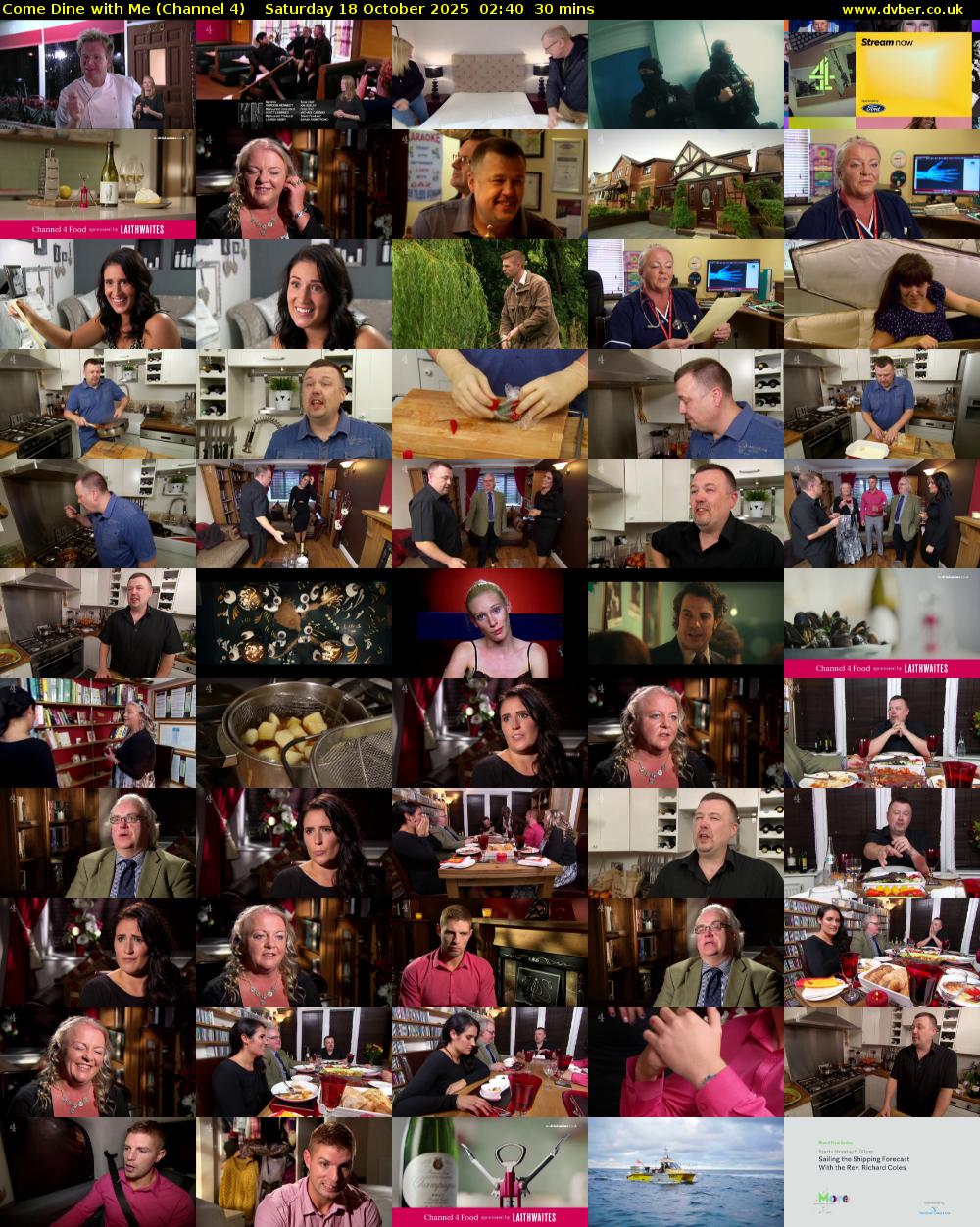 Come Dine with Me (Channel 4) Saturday 18 October 2025 02:40 - 03:10
