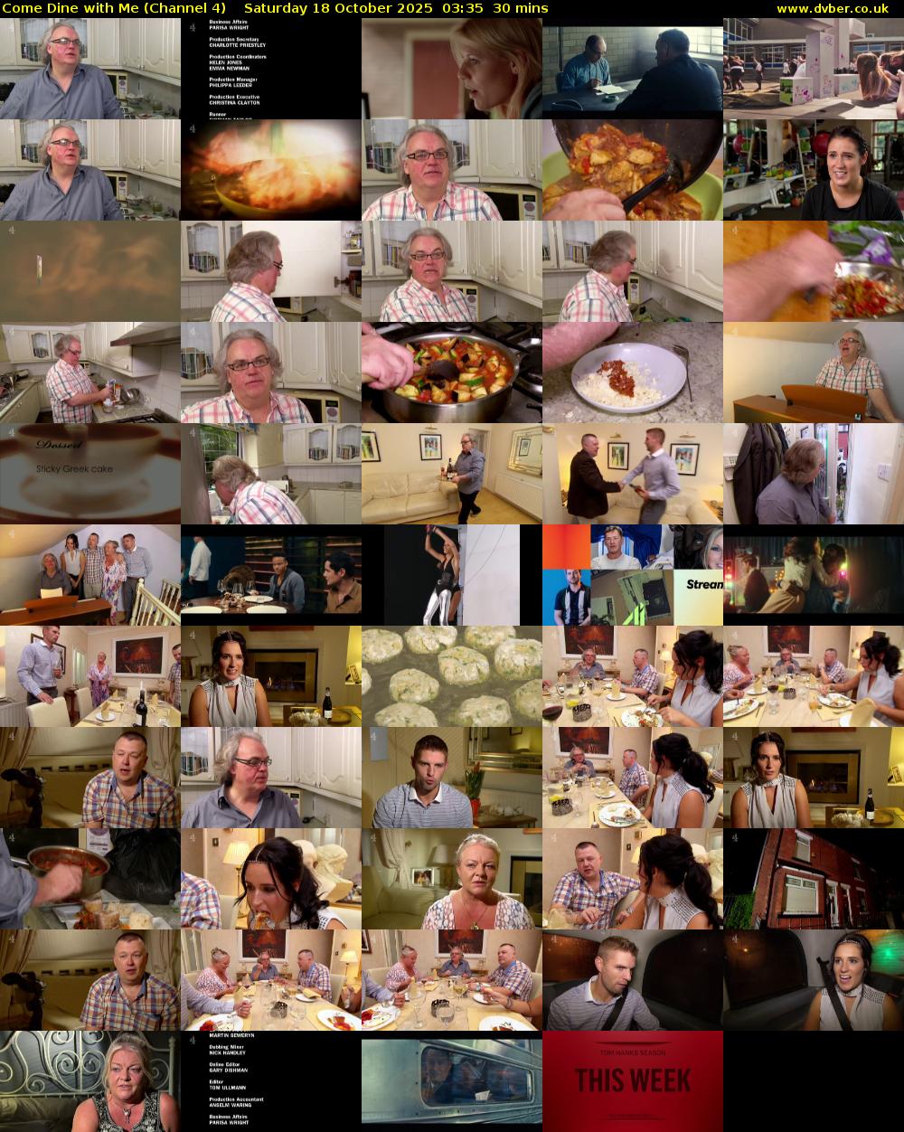 Come Dine with Me (Channel 4) Saturday 18 October 2025 03:35 - 04:05