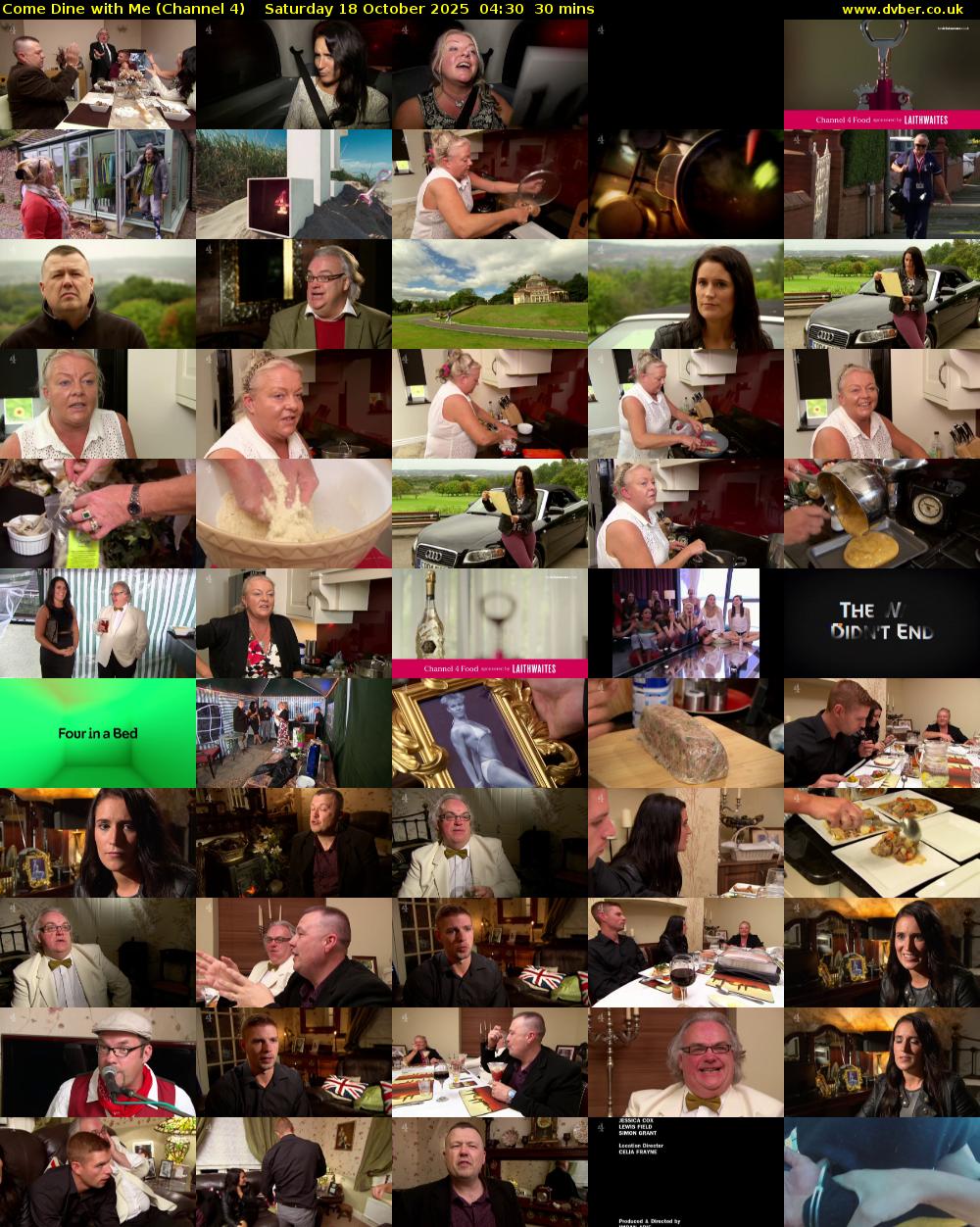 Come Dine with Me (Channel 4) Saturday 18 October 2025 04:30 - 05:00