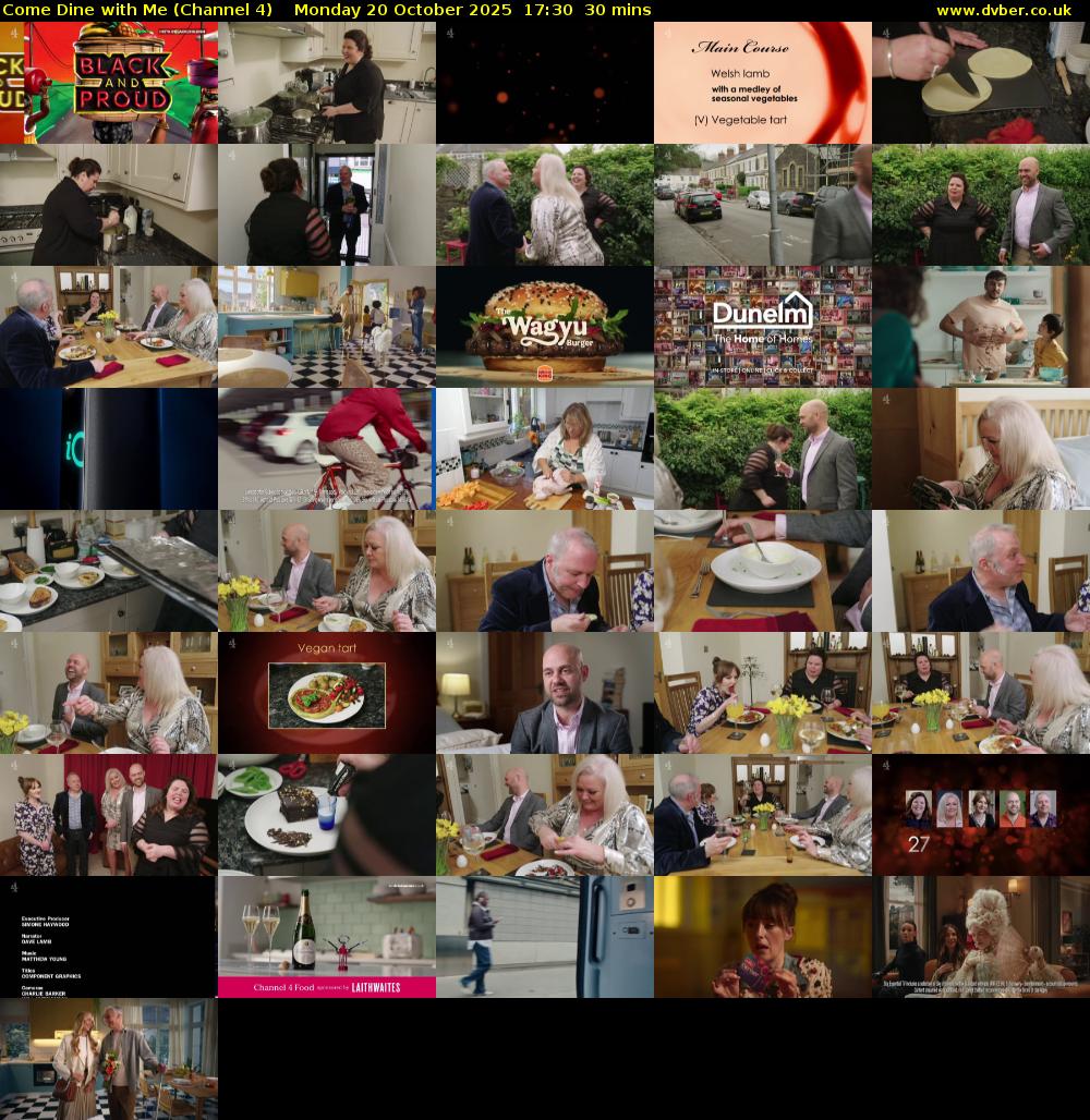 Come Dine with Me (Channel 4) Monday 20 October 2025 17:30 - 18:00
