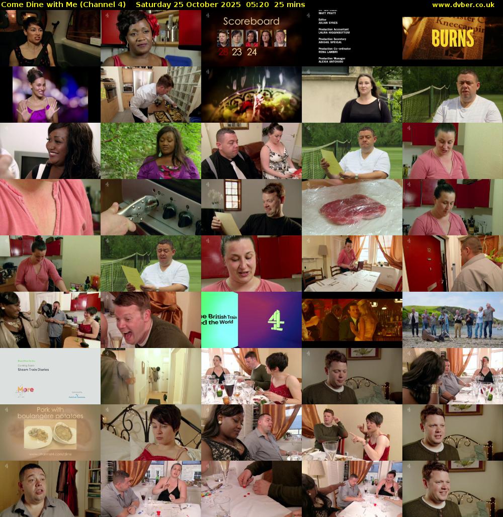 Come Dine with Me (Channel 4) Saturday 25 October 2025 05:20 - 05:45