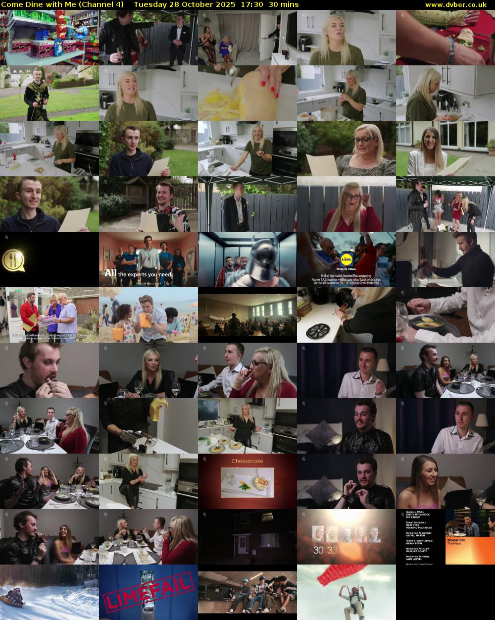 Come Dine with Me (Channel 4) Tuesday 28 October 2025 17:30 - 18:00