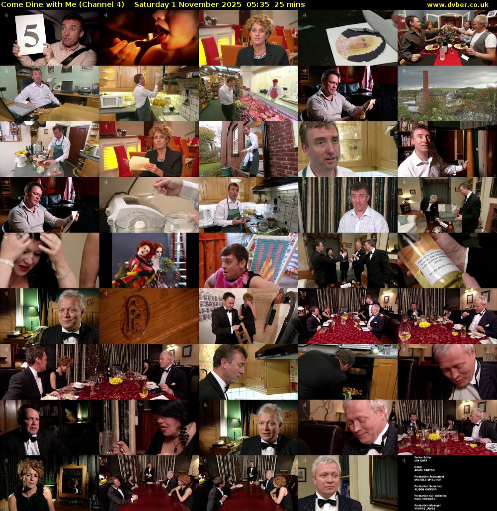 Come Dine with Me (Channel 4) Saturday 1 November 2025 05:35 - 06:00