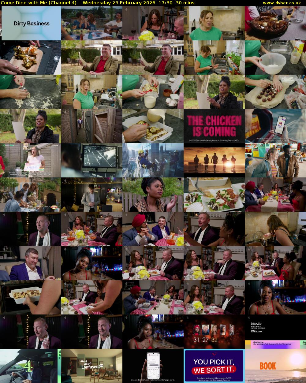 Come Dine with Me (Channel 4) Wednesday 25 February 2026 17:30 - 18:00