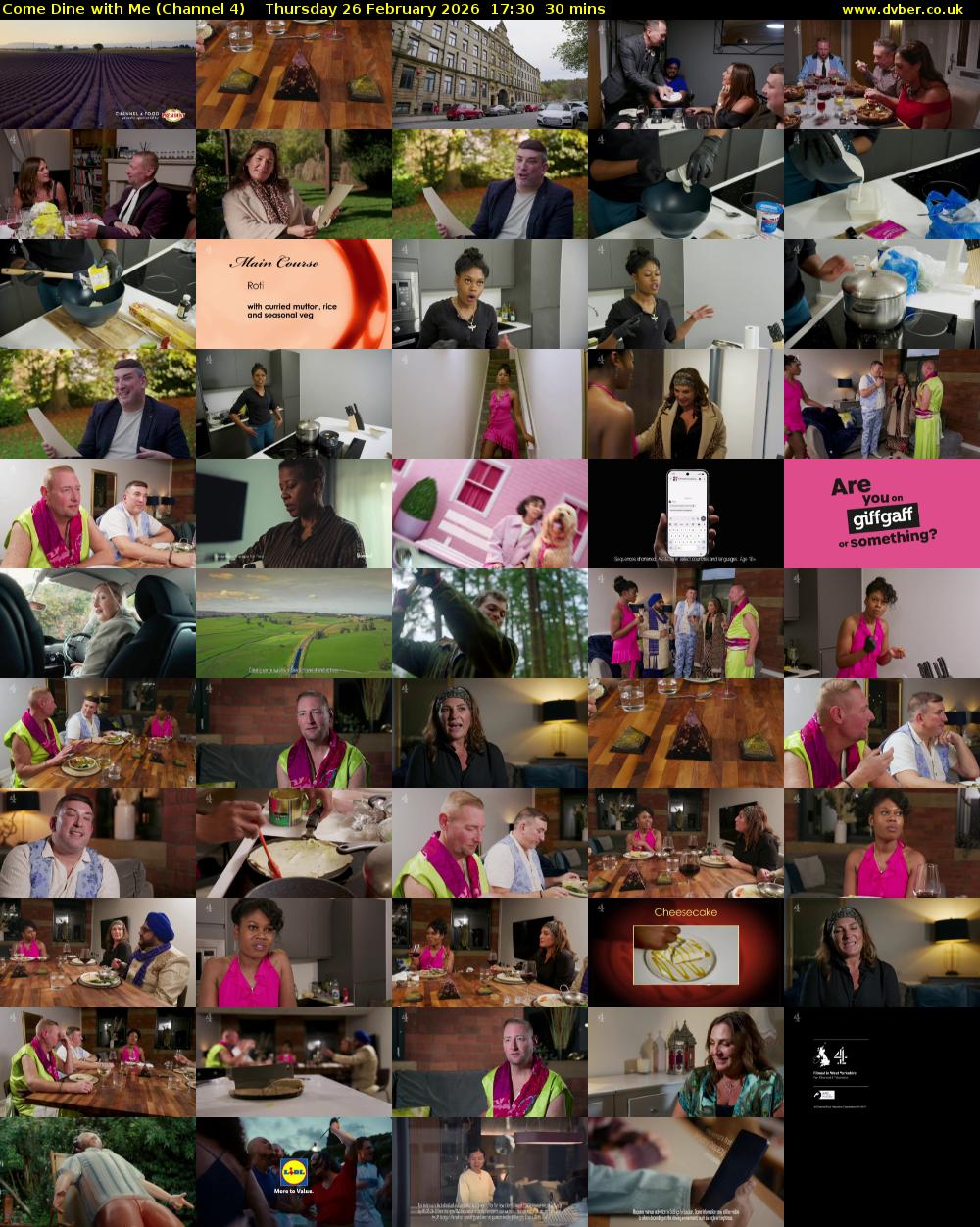 Come Dine with Me (Channel 4) Thursday 26 February 2026 17:30 - 18:00