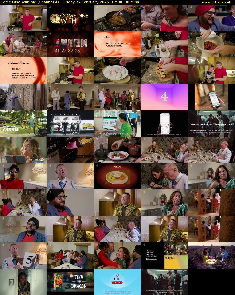 Come Dine with Me (Channel 4) Friday 27 February 2026 17:30 - 18:00