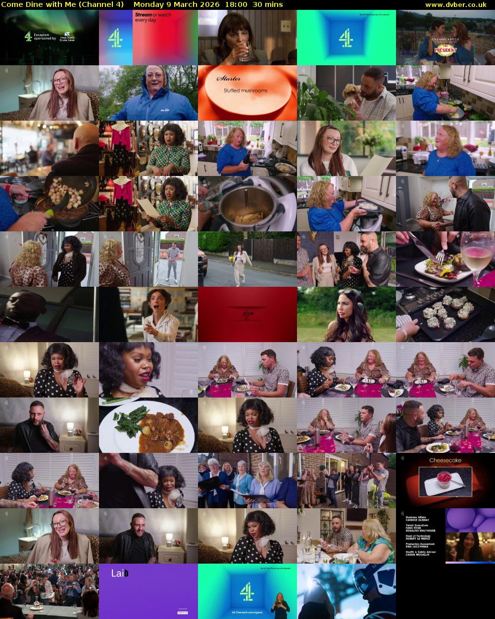 Come Dine with Me (Channel 4) Monday 9 March 2026 18:00 - 18:30