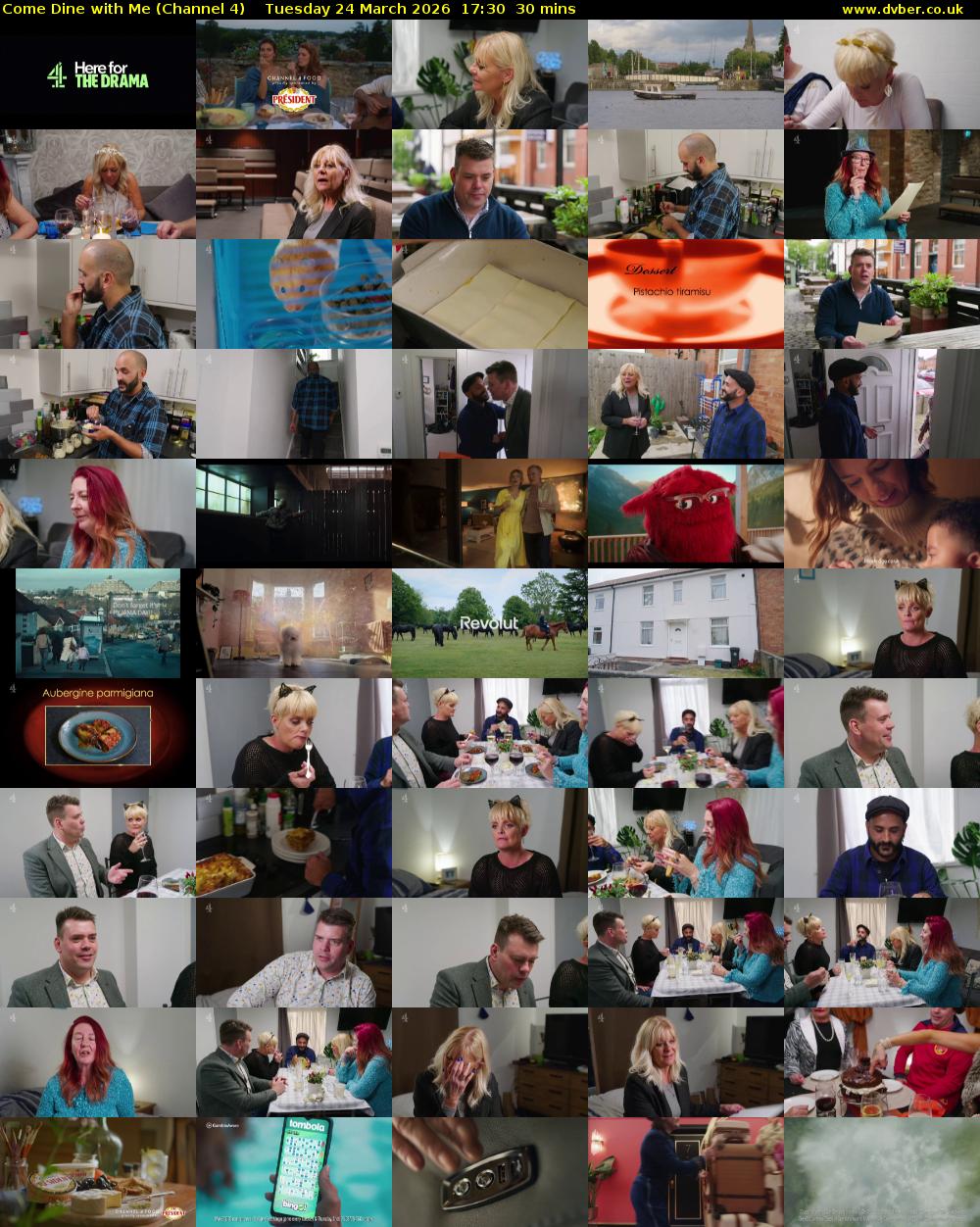 Come Dine with Me (Channel 4) Tuesday 24 March 2026 17:30 - 18:00