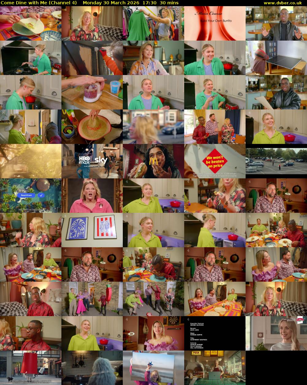 Come Dine with Me (Channel 4) Monday 30 March 2026 17:30 - 18:00