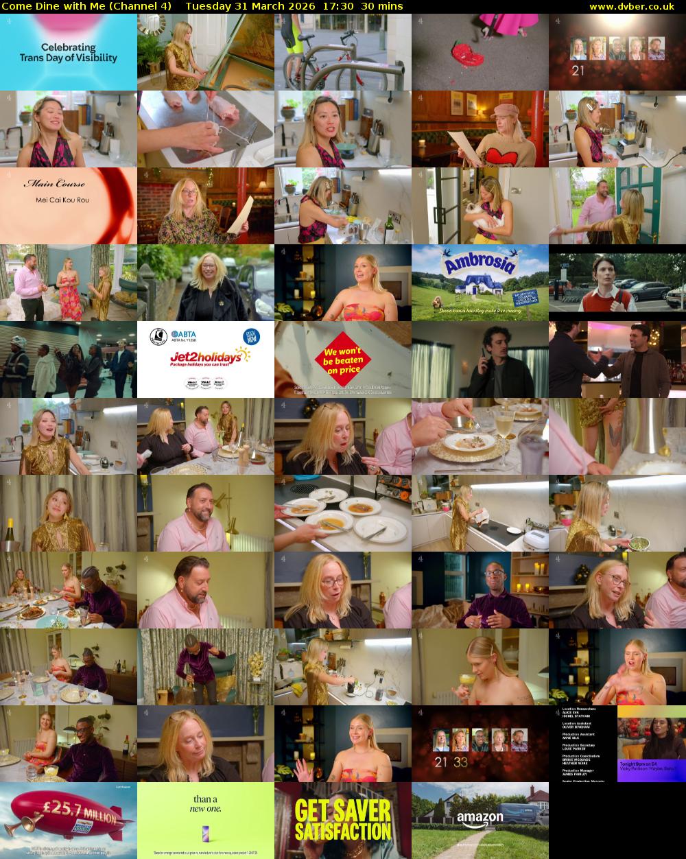 Come Dine with Me (Channel 4) Tuesday 31 March 2026 17:30 - 18:00