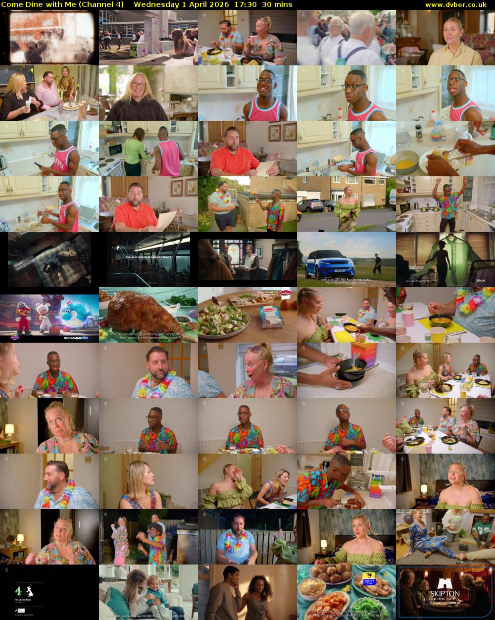 Come Dine with Me (Channel 4) Wednesday 1 April 2026 17:30 - 18:00