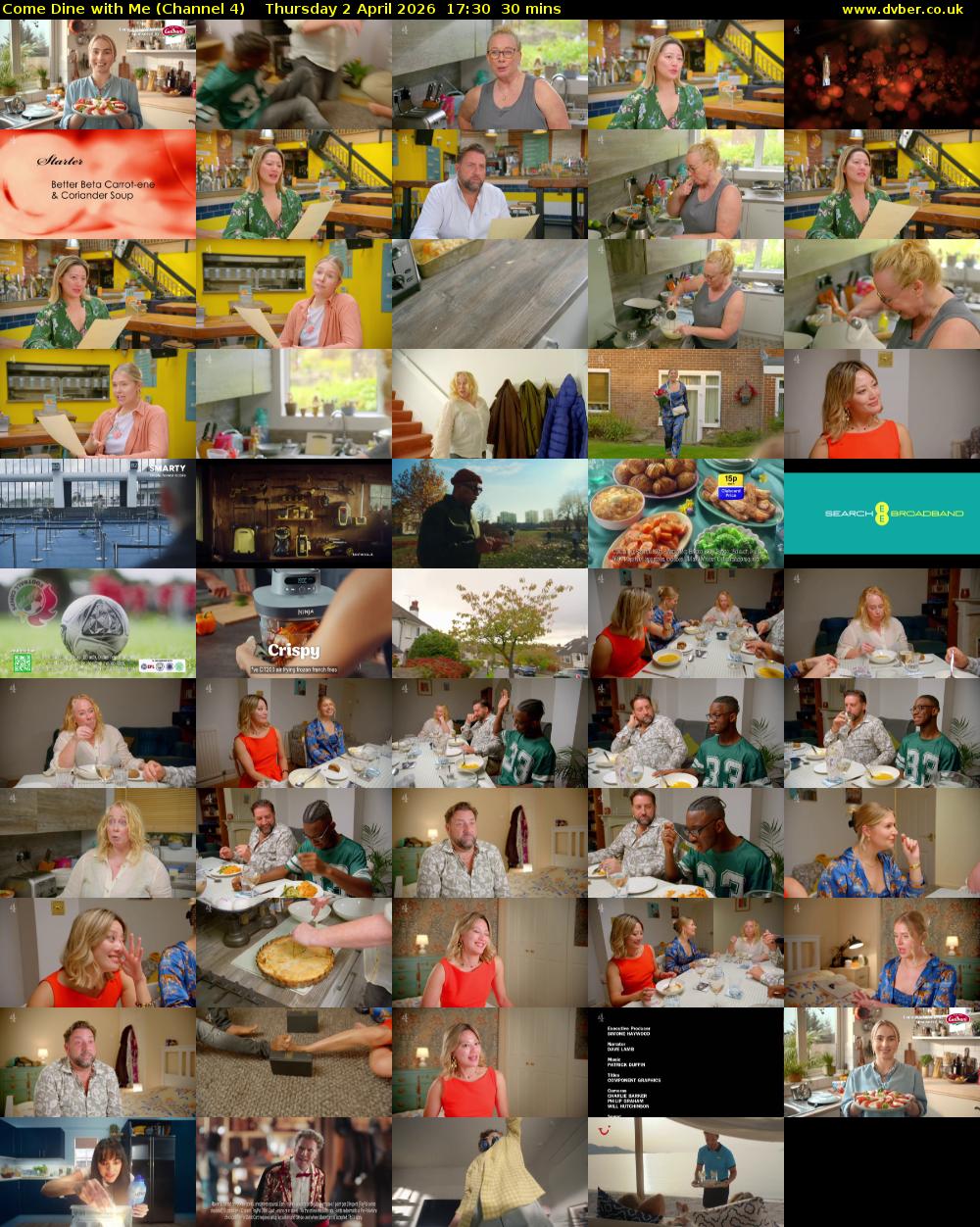 Come Dine with Me (Channel 4) Thursday 2 April 2026 17:30 - 18:00