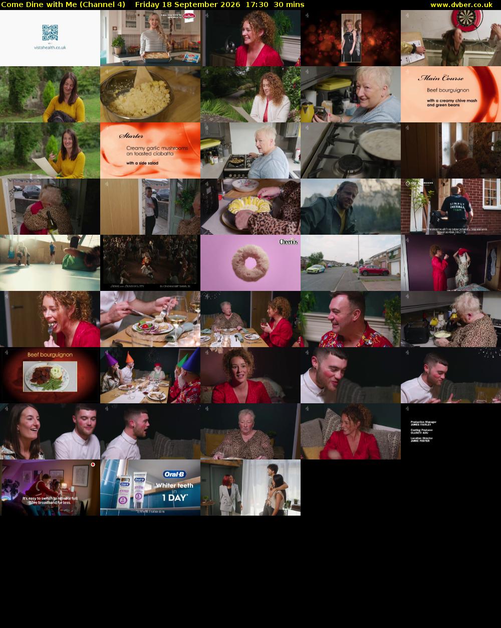 Come Dine with Me (Channel 4) Friday 18 September 2026 17:30 - 18:00