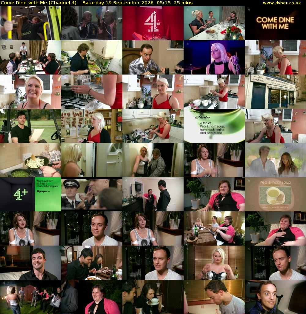 Come Dine with Me (Channel 4) Saturday 19 September 2026 05:15 - 05:40