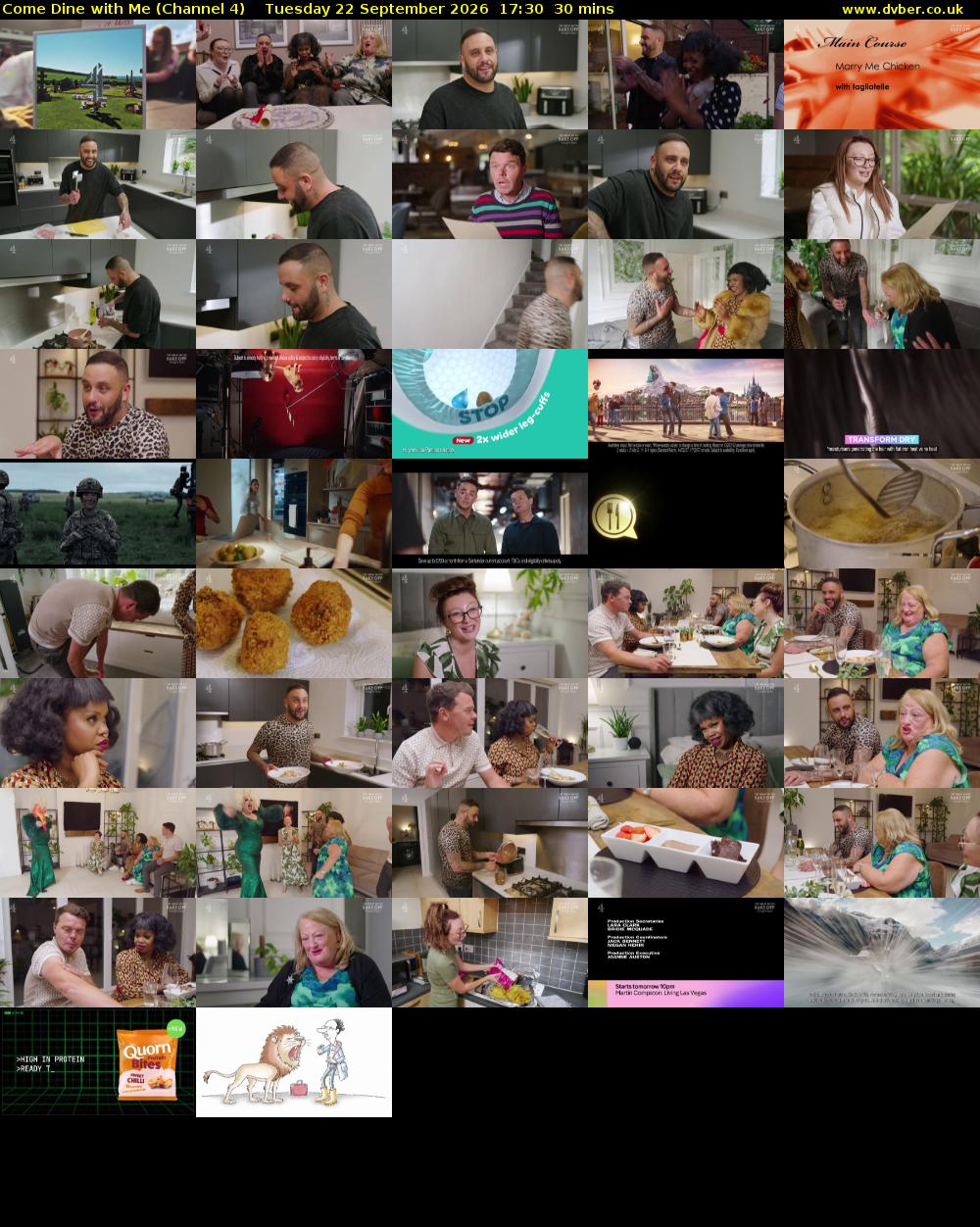 Come Dine with Me (Channel 4) Tuesday 22 September 2026 17:30 - 18:00